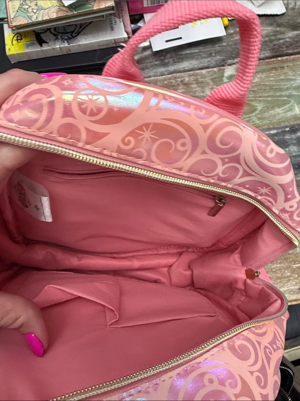 Ulta Beauty Pink Iridescent Mini Backpack with Crown Motif